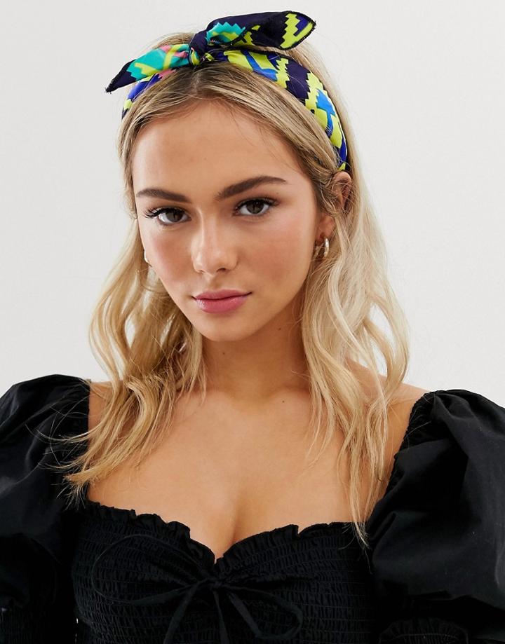 Pieces Geo Print Head Scarf-multi
