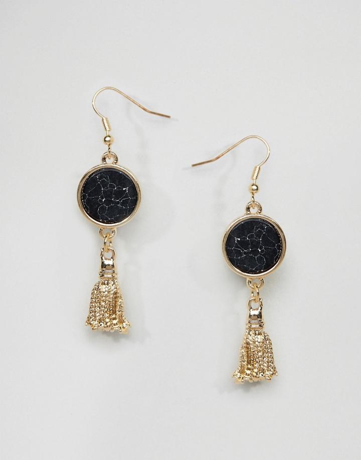 Ashiana Stone Detail Pendant Earrings - Gold