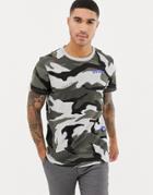 G-star Camo Print T-shirt In Gray - Gray