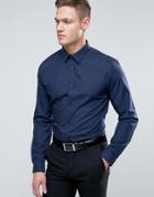 New Look Regular Fit Poplin Shirt In Navy - Navy