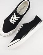 Brave Soul Lace Up Canvas Sneakers In Black