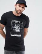 Asos Muscle T-shirt With Skull Print - Black