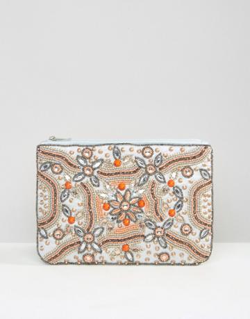 True Decadence Embellished Zip Top Pouch - Multi