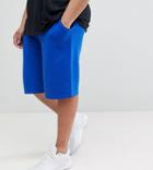 Asos Design Plus Jersey Oversized Shorts In Bright Blue - Blue