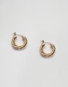 Pieces Ekko Twist Hoop Earrings - Gold
