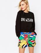 Love Moschino Chain Sweatshirt In Black - Black