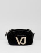 Versace Jeans Velvet Logo Mini Crossbody - Black
