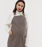 New Look Maternity Houndstooth Pinny Dress In Black Pattern - Black
