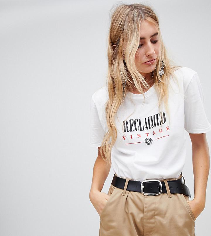 Reclaimed Vintage Inspired Logo T-shirt - White