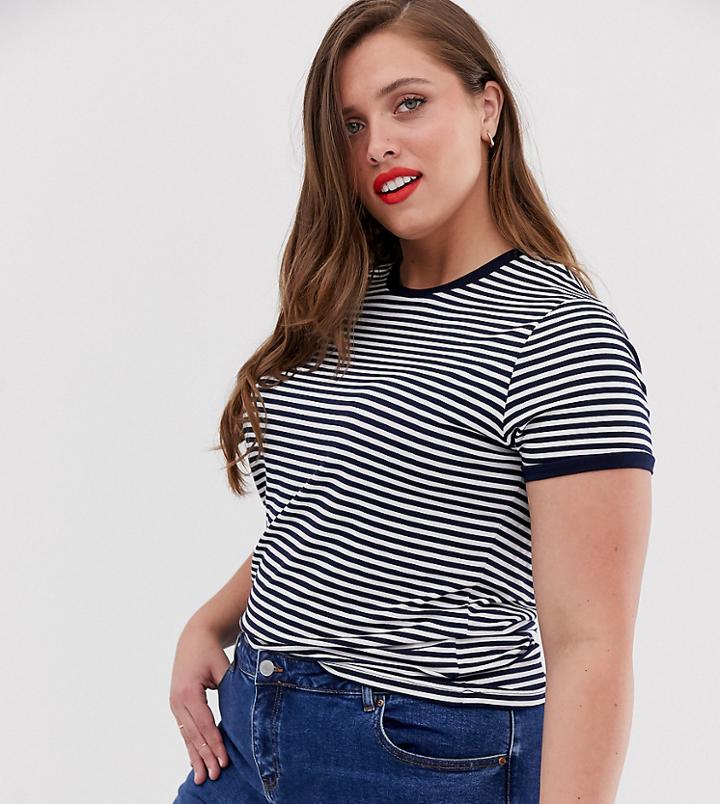 Urban Bliss Plus Stripe Ringer Tee