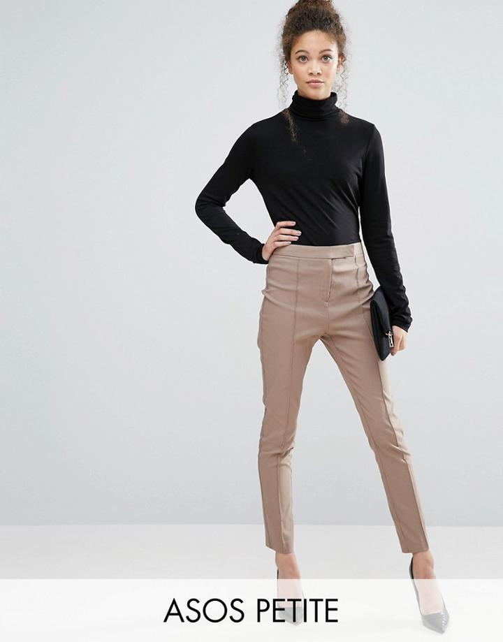 Asos Petite Pant With High Waist - Beige
