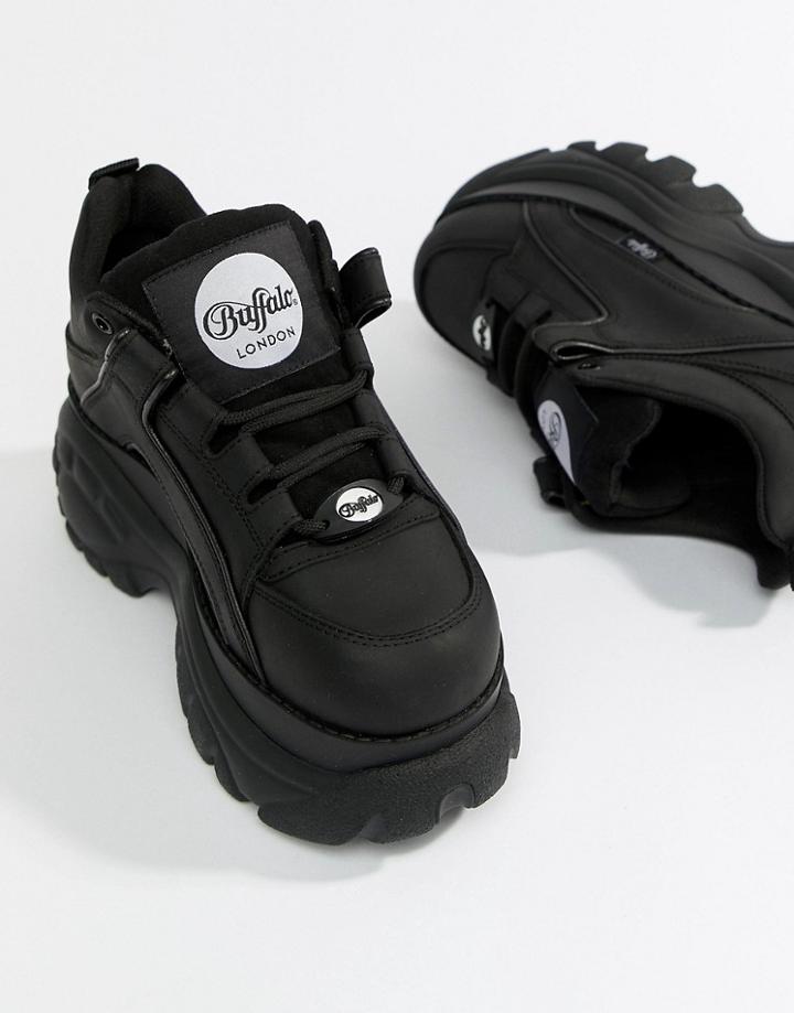 Buffalo London Classic Lowtop Platform Sneakers In Black