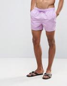 Asos Swim Shorts In Lilac Short Length - Purple