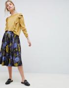 Selecetd Sonja Floral Midi Skirt - Blue