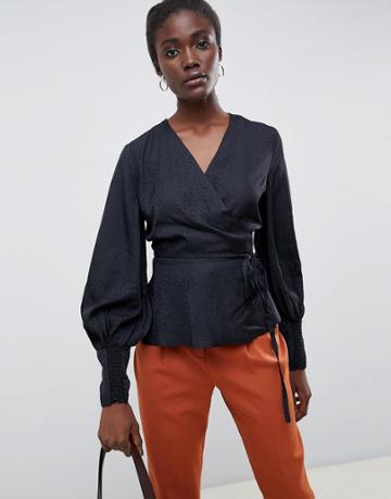 In Wear Elise Wrap Blouse - Black