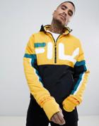 Fila Black Line Riker Overhead Track Jacket With Large Logo In Yellow - Yellow