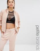 Missguided Petite Exclusive Jersey Bomber Jacket - Pink