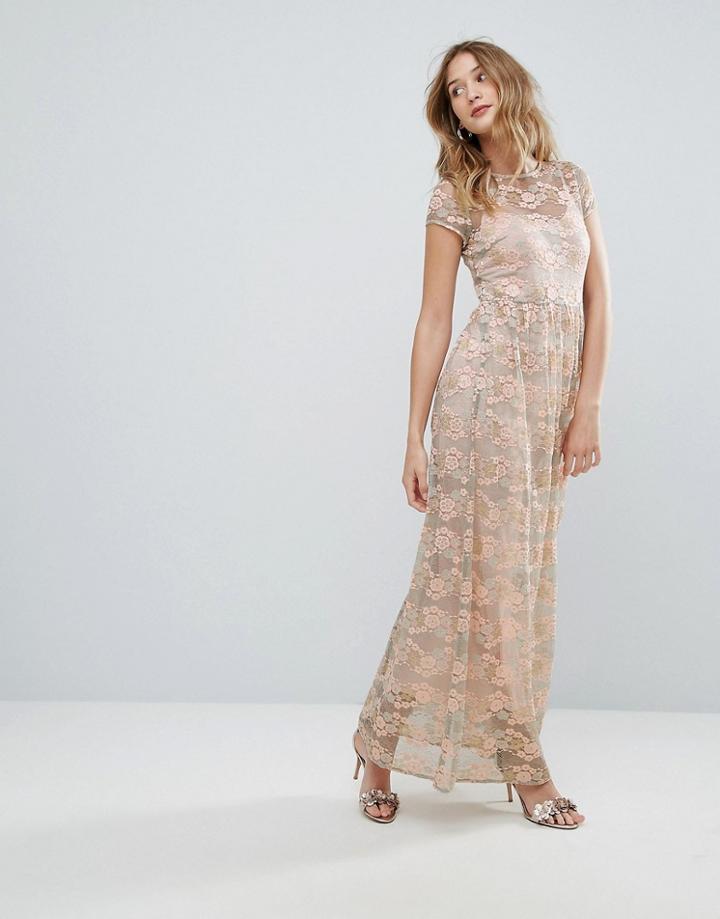 Traffic People Lace Maxi Dress - Green