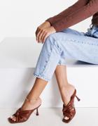 Asos Design Hector Knotted Heeled Mules In Chocolate-brown