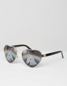 Asos Heart Shape Unicorn Glasses - Gold
