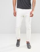 Weekday Sunday Drop Crotch Tapered Jeans In Off White - Ecru White