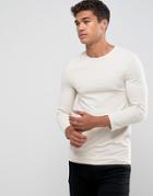 Asos Extreme Muscle Fit T-shirt With 3/4 Length Sleeves In White - White