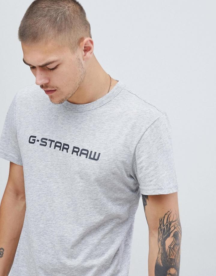 G-star Raw Logo T-shirt In Gray - Gray