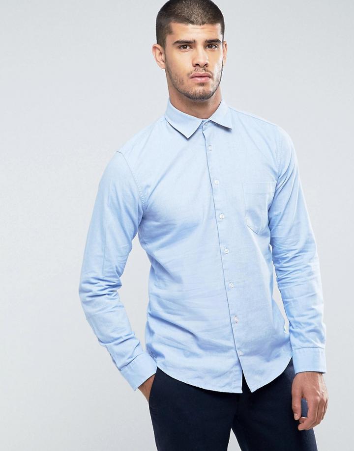 Boss Orange By Hugo Boss Epop Slim Fit Single Pocket Oxford Shirt In Blue - Blue