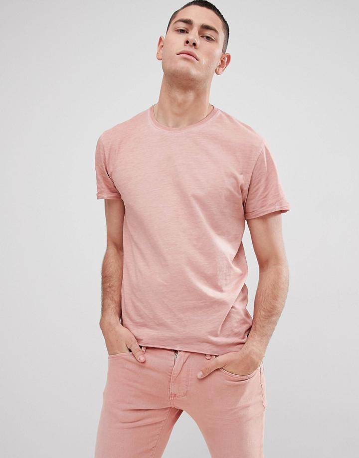 Only & Sons Slub T-shirt - Pink