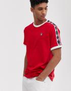 Fila Luca T-shirt With Taping In Red - Red