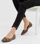 New Look Pointed Shoe In Animal Print-stone