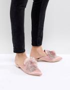 Raid Emery Blush Tassel Flat Mules - Pink