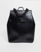 Claudia Canova Backpack With Chunky Chain In Black
