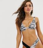 South Beach Exclusive Eco Mix And Match Monowire Bikini Top In Zebra - Multi