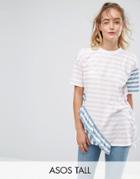 Asos Tall T-shirt In Stripe With Frill Detail - Multi