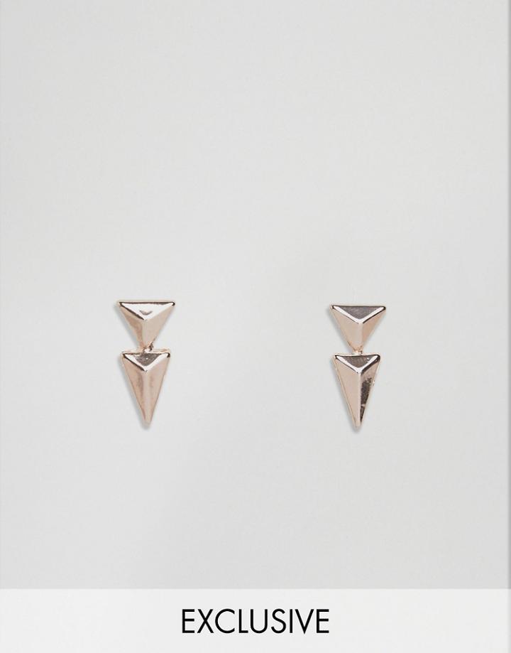 Designb Arrow Collar Tips In Rose Gold - Gold