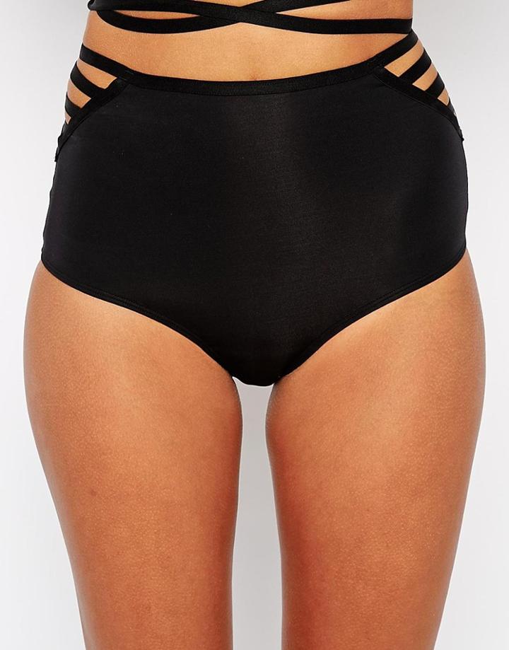 Asos Scuba Elastic Trim Bikini Bottom - Black