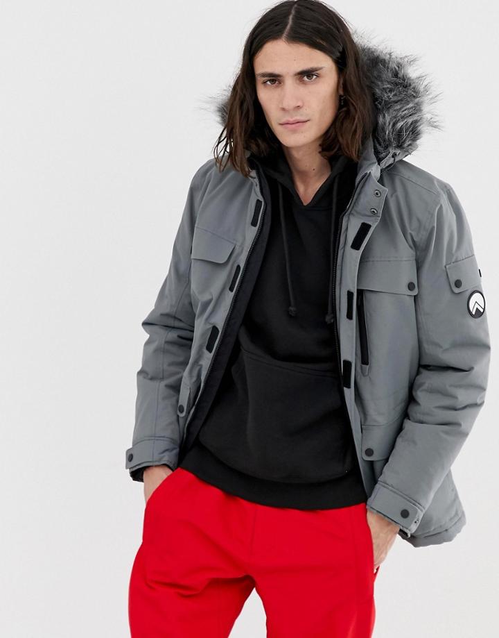 Hiit Ski Artic Puffer Jacket In Mid Gray - Gray