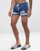 Ellesse Printed Stripe Swim Shorts In Navy - Navy