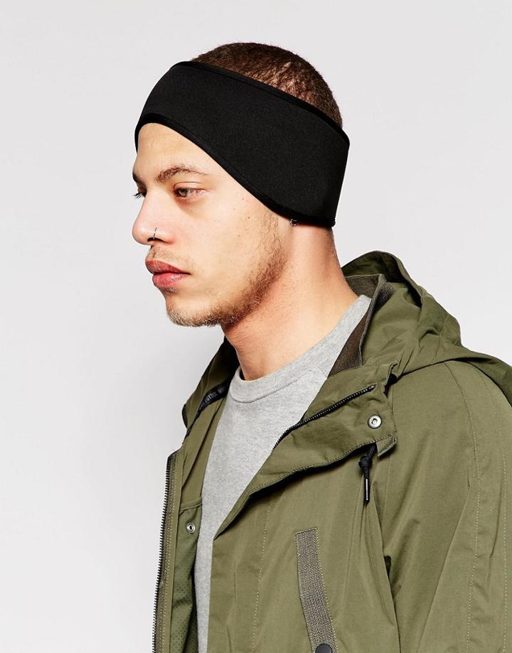 Asos Neoprene Headband In Black - Black