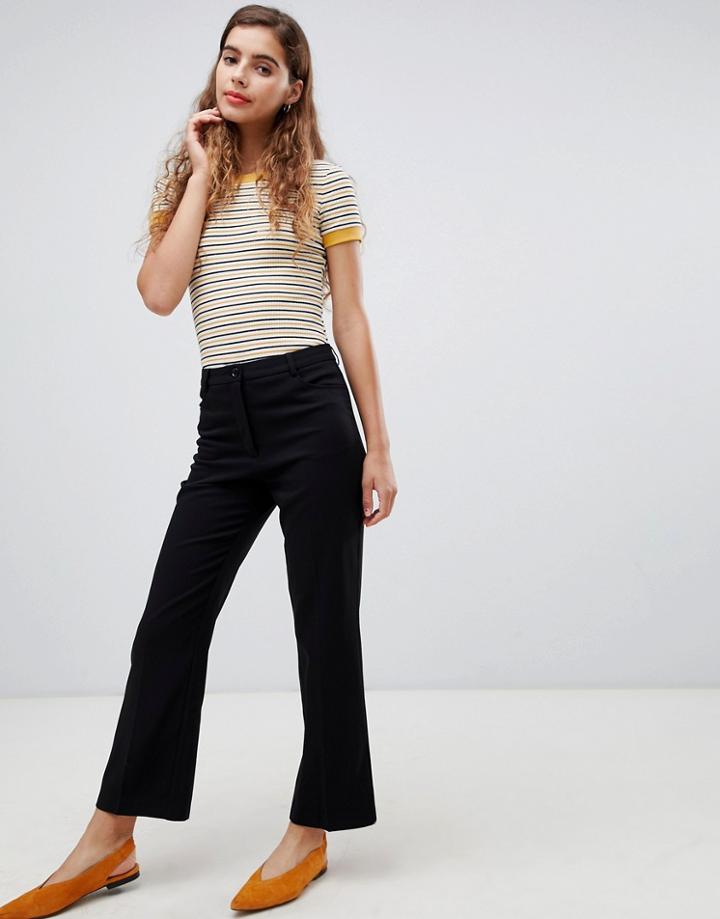 Monki Straight Leg Tailored Pants In Black - Black