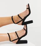 Simmi London Wide Fit Heidi Block Heeled Sandals In Black