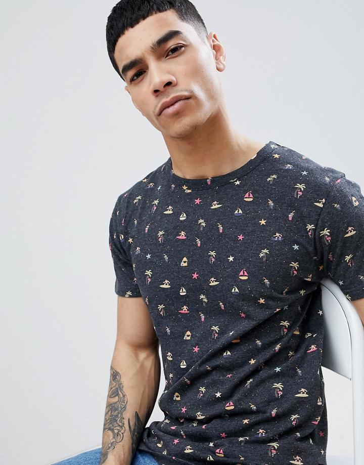 D-struct Kitch Flouro Print T-shirt - Black