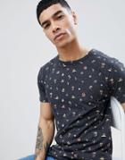 D-struct Kitch Flouro Print T-shirt - Black