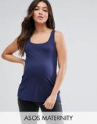 Asos Maternity Ultimate Tank In Long Line - Navy