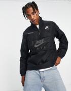 Nike Air Woven Lined Half-zip Overhead Panelled Jacket In Black