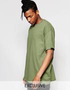 Reclaimed Vintage Oversized T-shirt In Overdye - Green