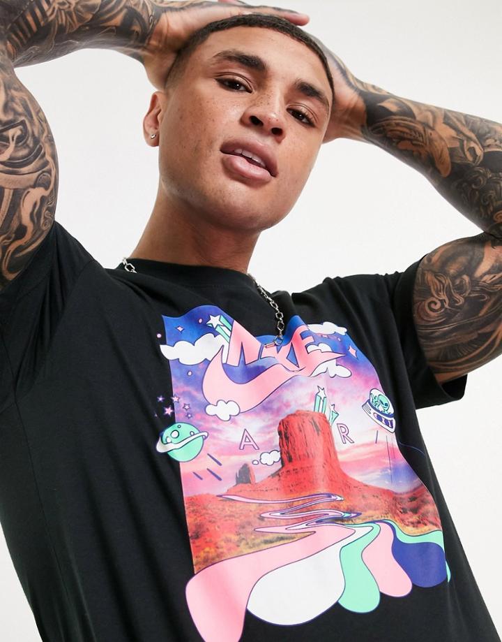 Nike Black Light Photo Print T-shirt In Black