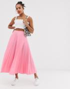 Glamorous Midaxi Full Pleated Skirt-pink