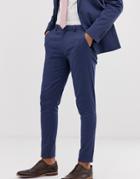 Asos Design Wedding Super Skinny Suit Pants In Stretch Cotton In Indigo Blue - Blue